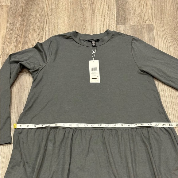 SOLD- NWT Eileen Fisher Midi Dress Fine Jersey Shirred Gray Women’s Size small - Picture 10 of 16